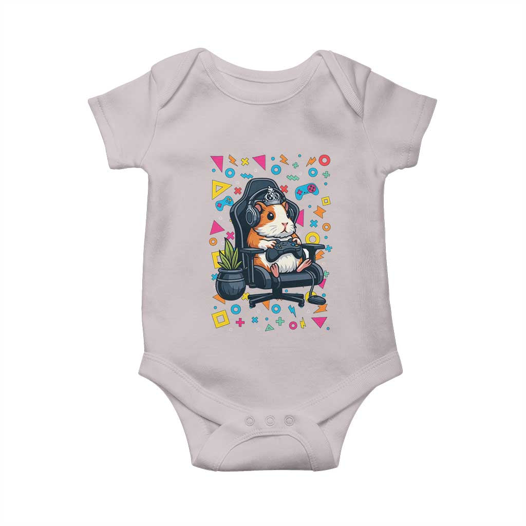 Funny Guinea Pigs And Gaming Lover Gift For Kid Baby Onesie TS12 Ice Gray Print Your Wear
