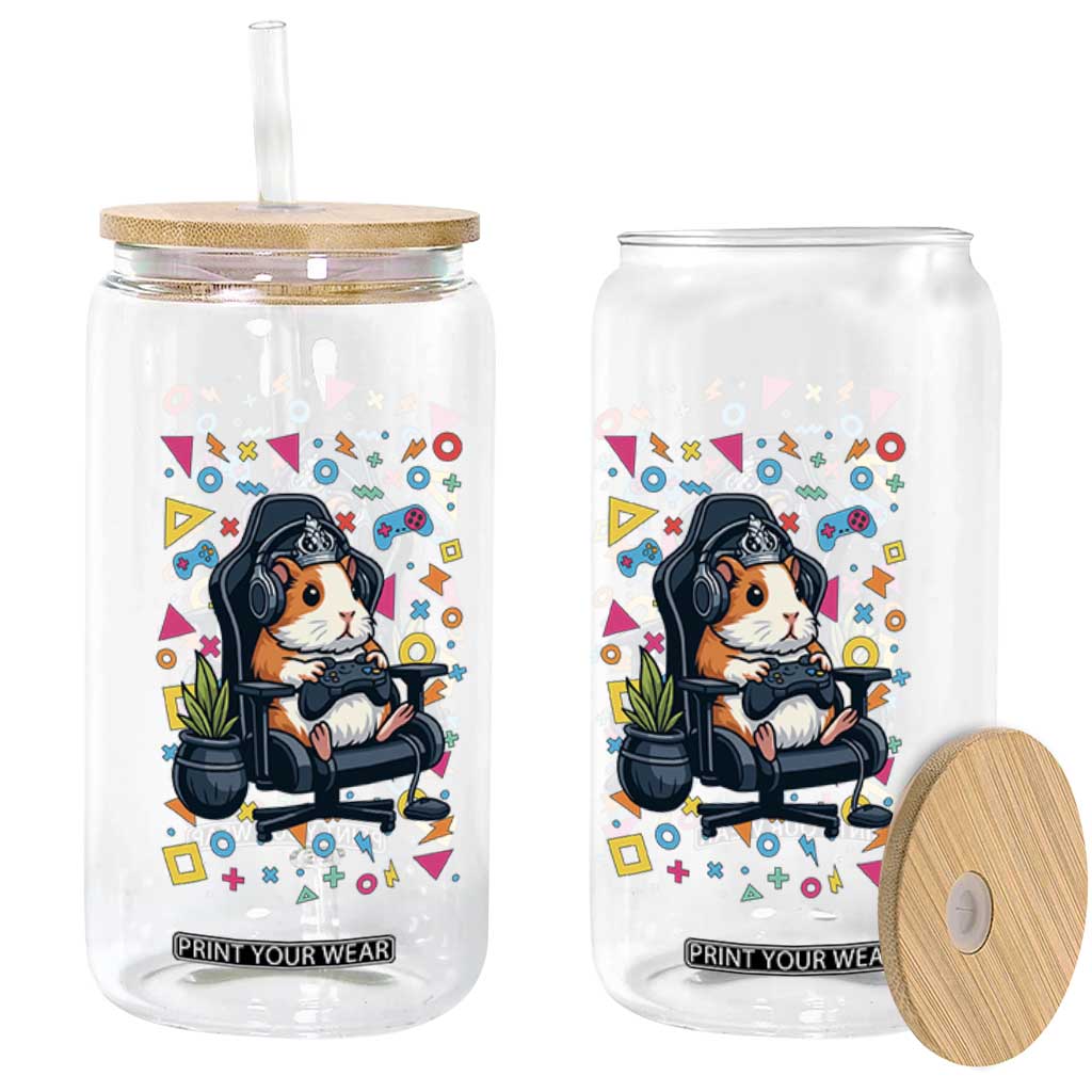 Funny Guinea Pigs And Gaming Lover Gift For Kid Glass Can TS12 Print Your Wear