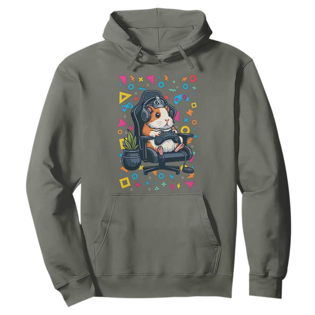 Funny Guinea Pigs And Gaming Lover Gift For Kid Hoodie TS12 Military Green Print Your Wear