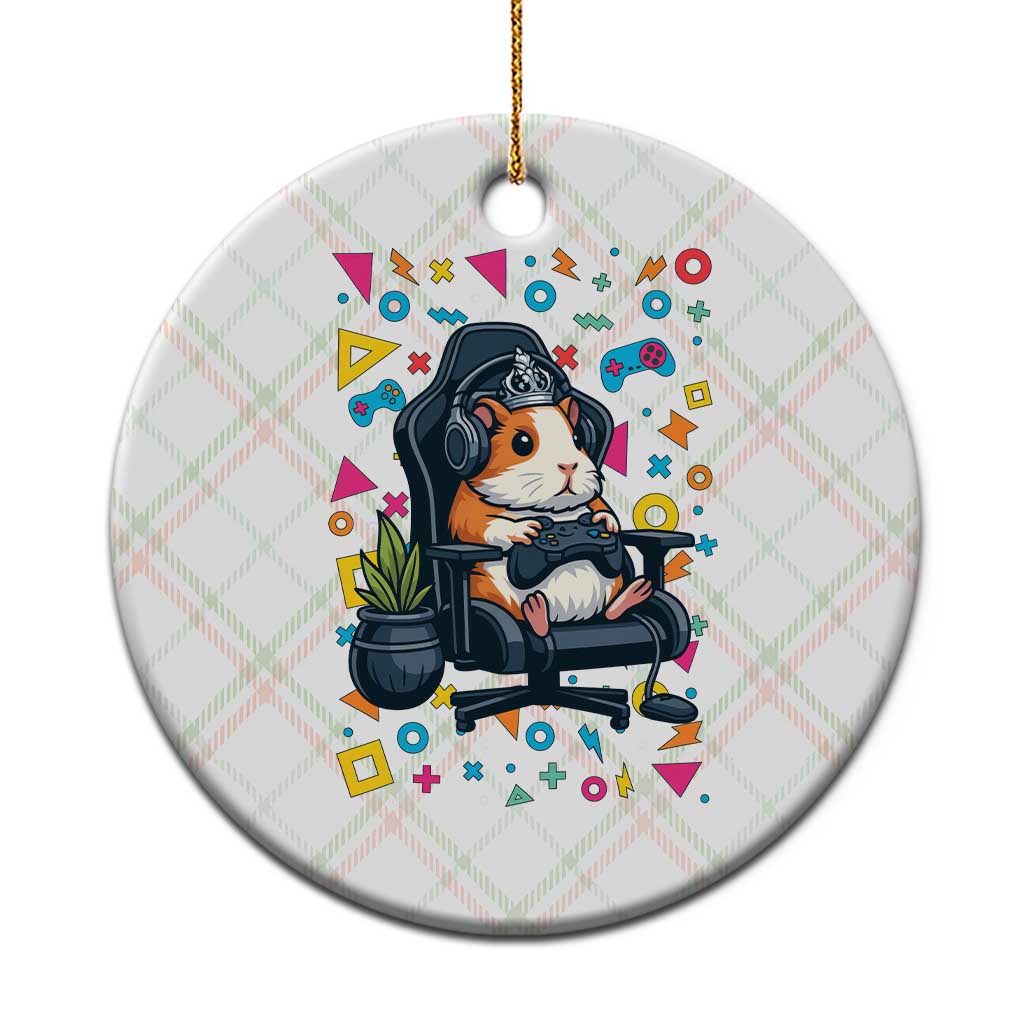 Funny Guinea Pigs And Gaming Lover Gift For Kid Ceramic Ornament TS12 1pc Christmas Plaid Print Your Wear