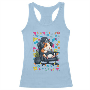 Funny Guinea Pigs And Gaming Lover Gift For Kid Racerback Tank Top TS12 Light Blue Print Your Wear