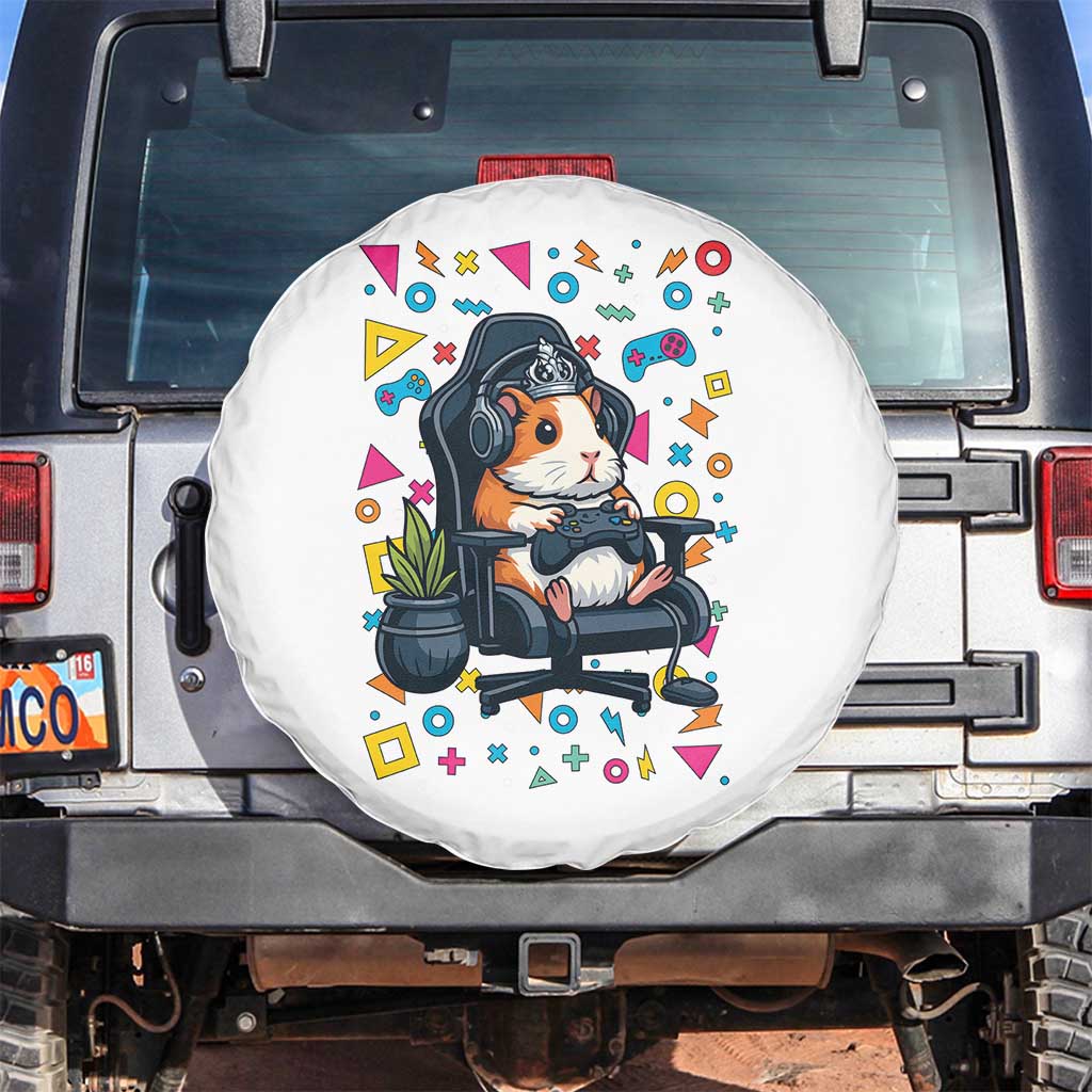 Funny Guinea Pigs And Gaming Lover Gift For Kid Spare Tire Cover TS12 No hole White Print Your Wear