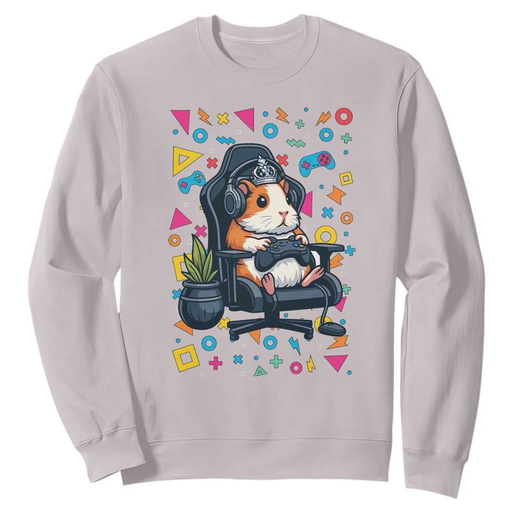 Funny Guinea Pigs And Gaming Lover Gift For Kid Sweatshirt TS12 Ice Gray Print Your Wear