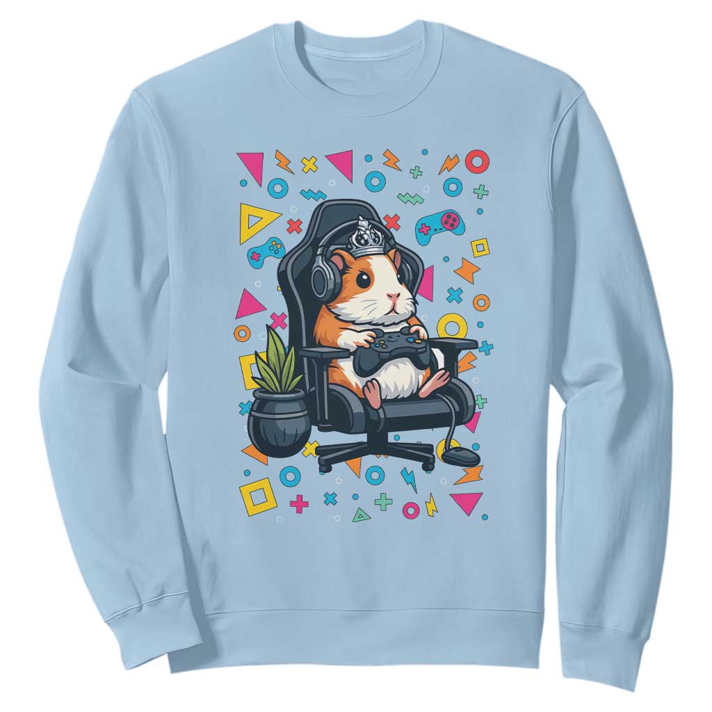 Funny Guinea Pigs And Gaming Lover Gift For Kid Sweatshirt TS12 Light Blue Print Your Wear