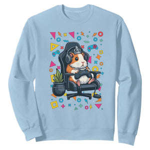 Funny Guinea Pigs And Gaming Lover Gift For Kid Sweatshirt TS12 Light Blue Print Your Wear