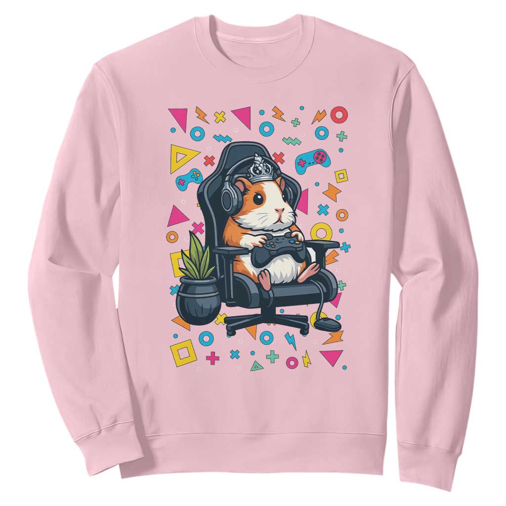 Funny Guinea Pigs And Gaming Lover Gift For Kid Sweatshirt TS12 Light Pink Print Your Wear