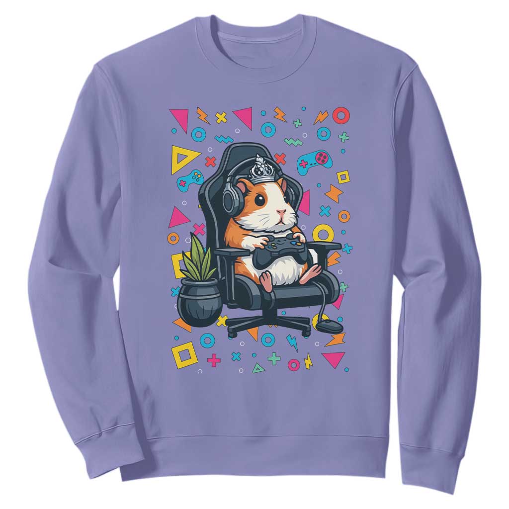 Funny Guinea Pigs And Gaming Lover Gift For Kid Sweatshirt TS12 Violet Print Your Wear