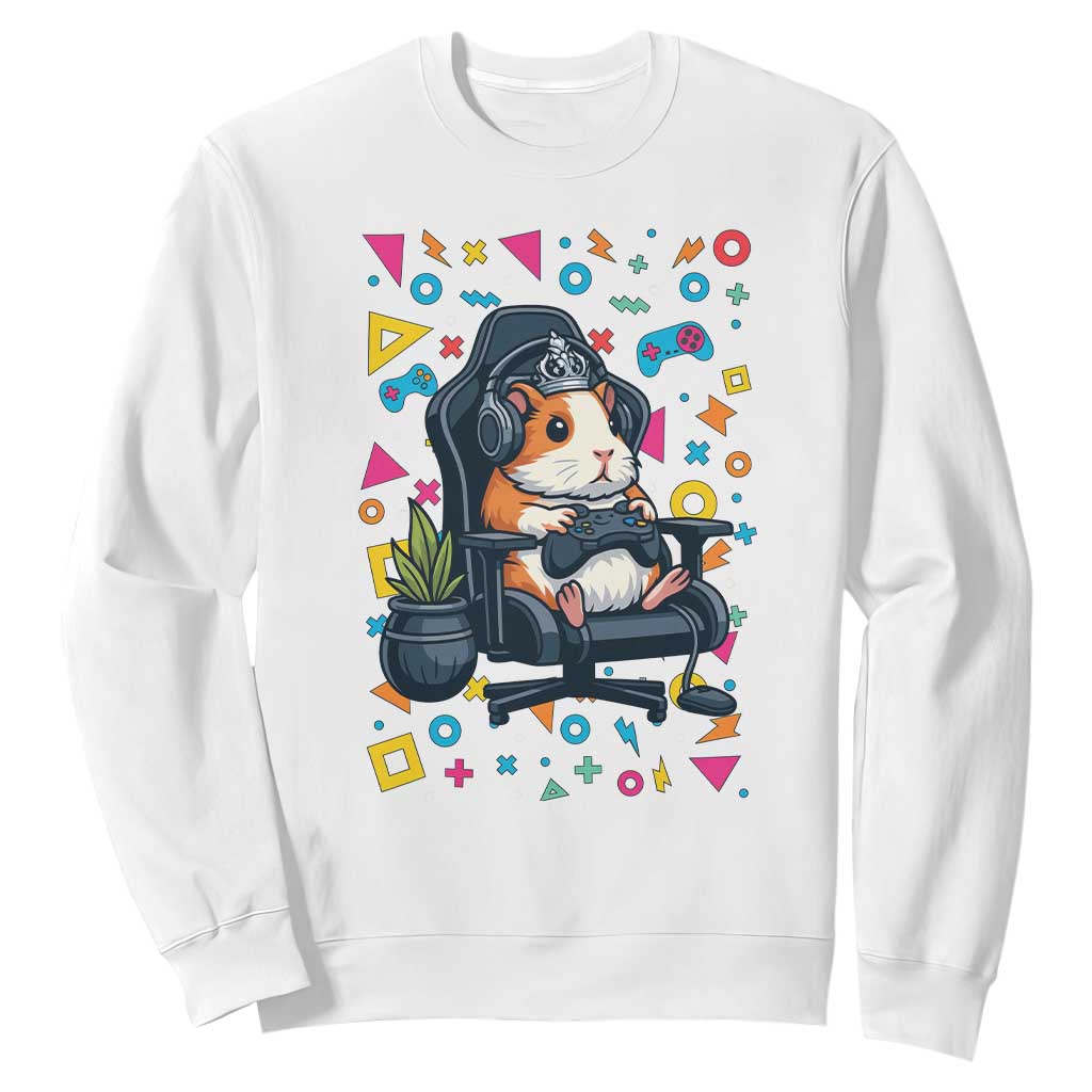 Funny Guinea Pigs And Gaming Lover Gift For Kid Sweatshirt TS12 White Print Your Wear