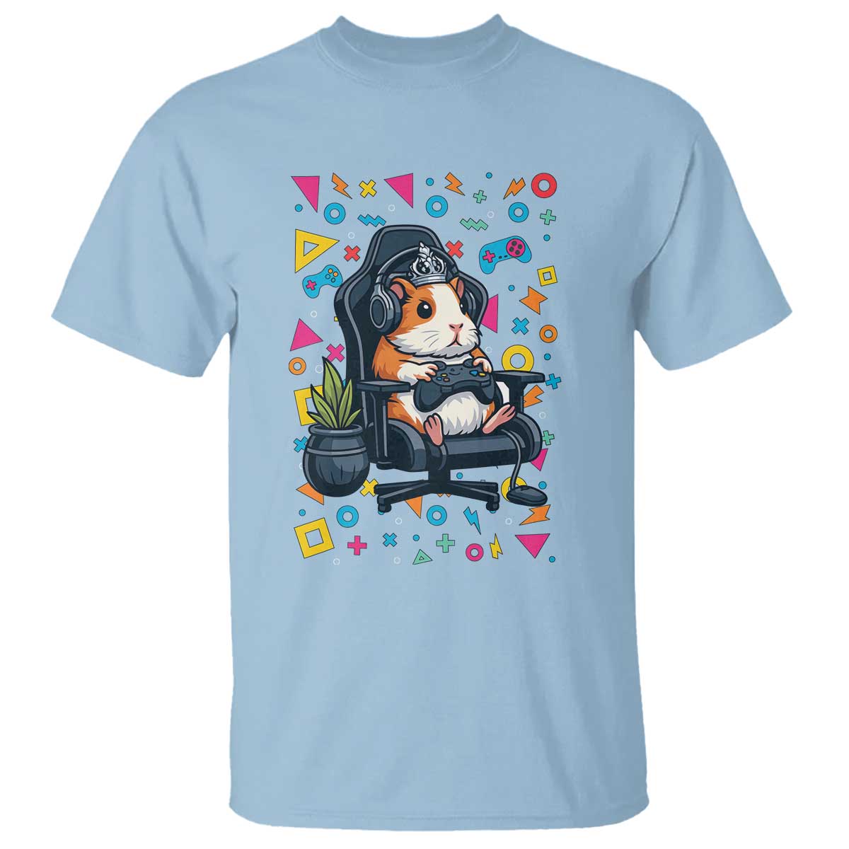 Funny Guinea Pigs And Gaming Lover Gift For Kid T Shirt TS12 Light Blue Print Your Wear