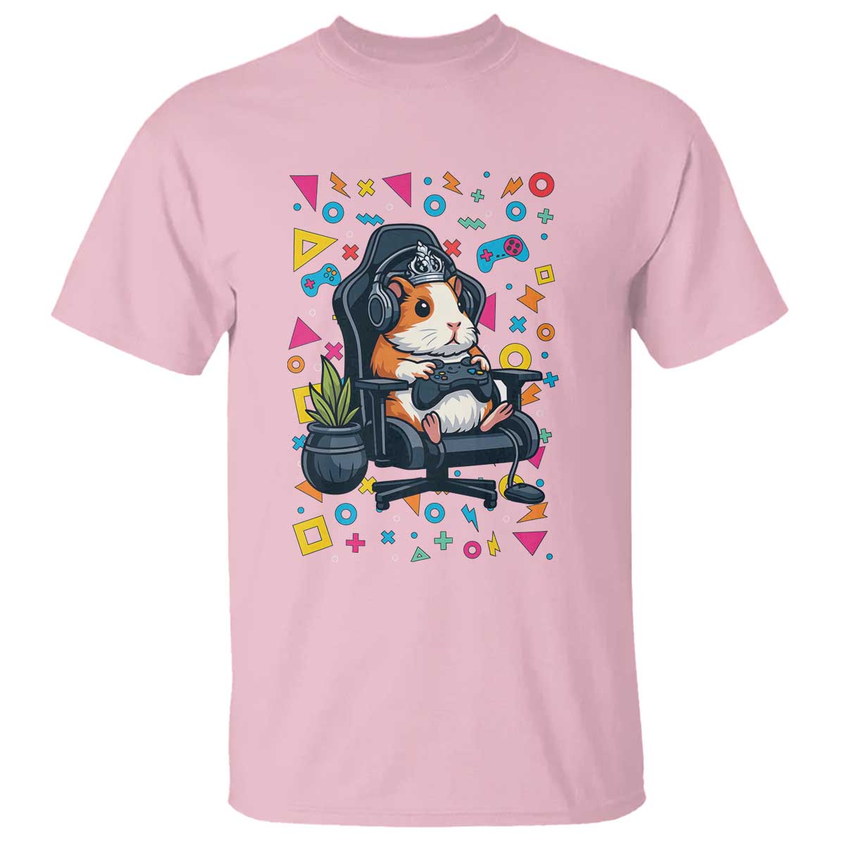 Funny Guinea Pigs And Gaming Lover Gift For Kid T Shirt TS12 Light Pink Print Your Wear