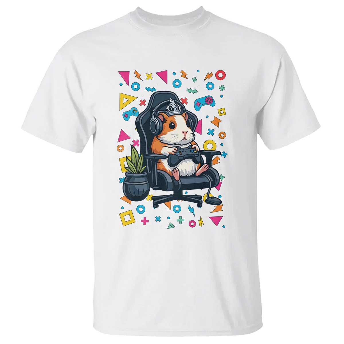 Funny Guinea Pigs And Gaming Lover Gift For Kid T Shirt TS12 White Print Your Wear