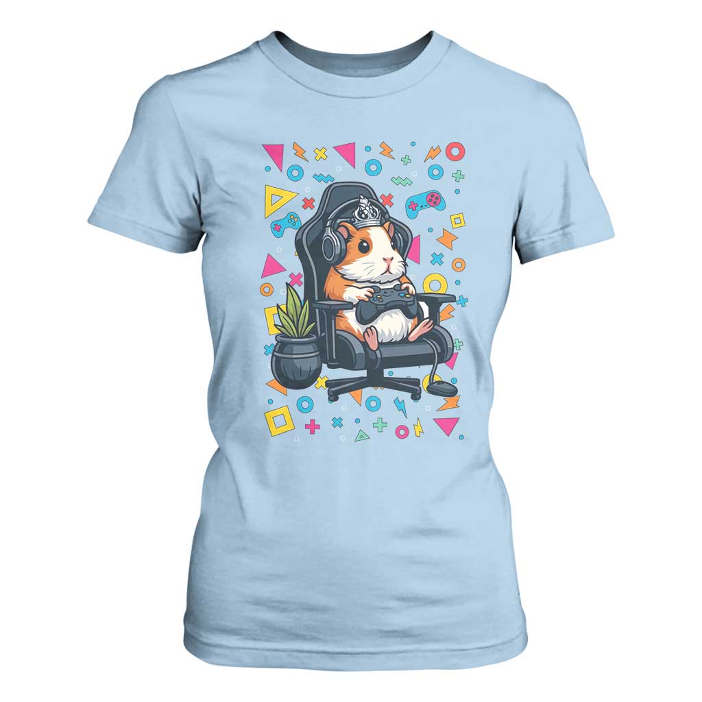 Funny Guinea Pigs And Gaming Lover Gift For Kid T Shirt For Women TS12 Light Blue Print Your Wear