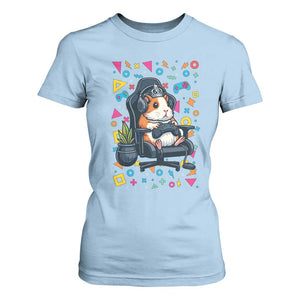 Funny Guinea Pigs And Gaming Lover Gift For Kid T Shirt For Women TS12 Light Blue Print Your Wear