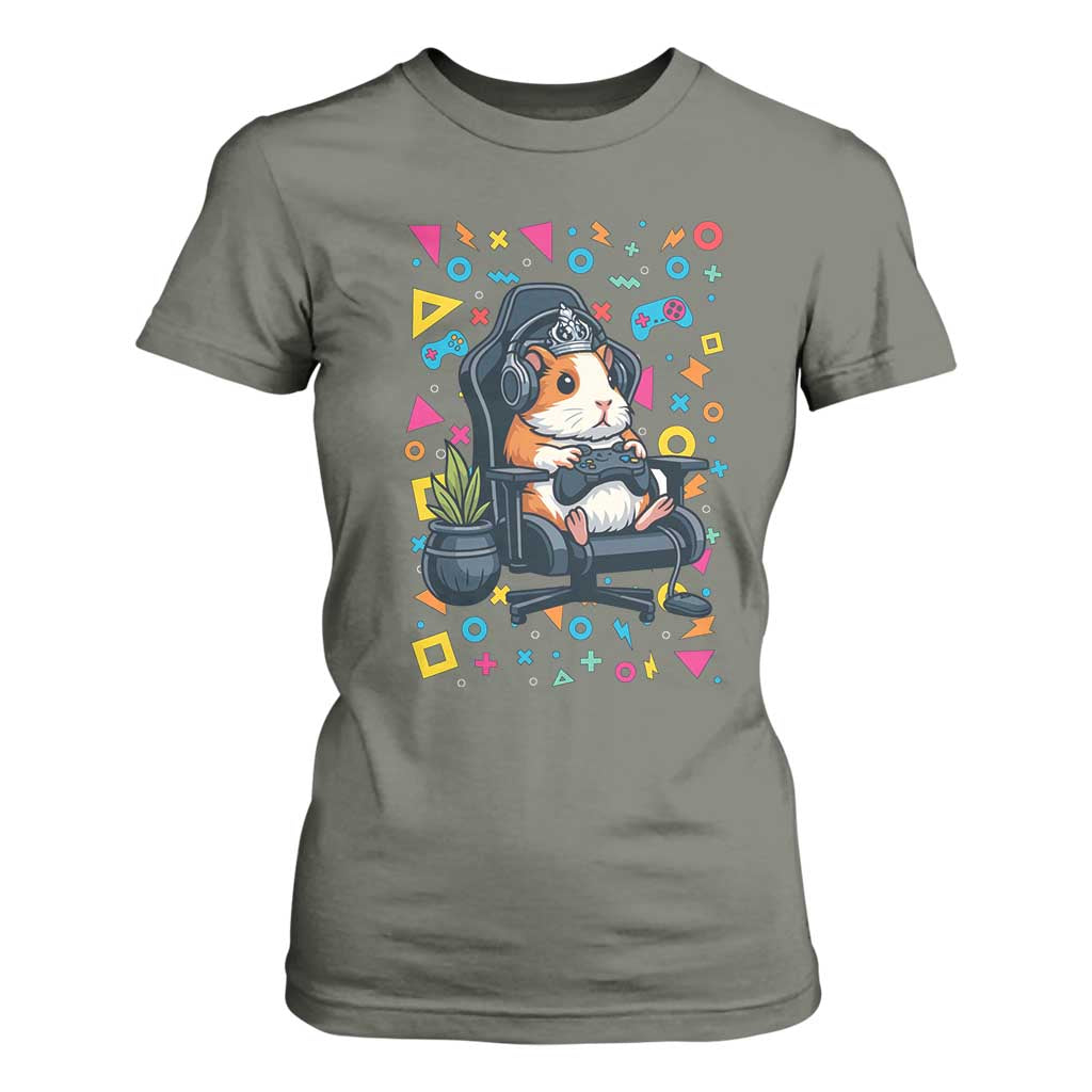 Funny Guinea Pigs And Gaming Lover Gift For Kid T Shirt For Women TS12 Military Green Print Your Wear