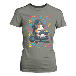 Funny Guinea Pigs And Gaming Lover Gift For Kid T Shirt For Women TS12 Military Green Print Your Wear