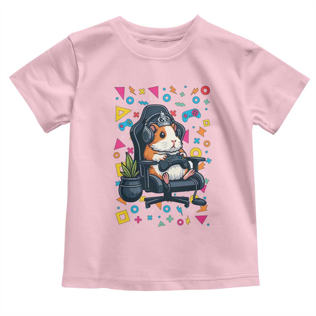 Funny Guinea Pigs And Gaming Lover Gift For Kid Toddler T Shirt TS12 Light Pink Print Your Wear