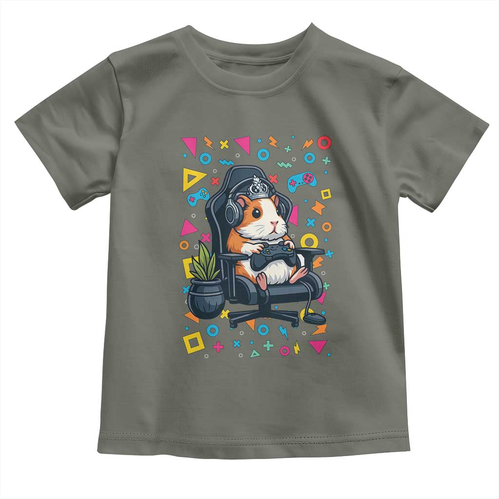 Funny Guinea Pigs And Gaming Lover Gift For Kid Toddler T Shirt TS12 Military Green Print Your Wear
