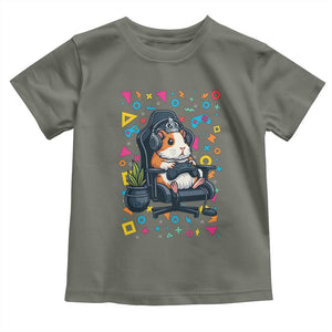 Funny Guinea Pigs And Gaming Lover Gift For Kid Toddler T Shirt TS12 Military Green Print Your Wear