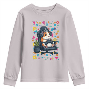 Funny Guinea Pigs And Gaming Lover Gift For Kid Youth Sweatshirt TS12 Ice Gray Print Your Wear