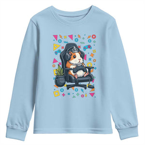 Funny Guinea Pigs And Gaming Lover Gift For Kid Youth Sweatshirt TS12 Light Blue Print Your Wear