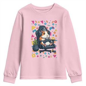 Funny Guinea Pigs And Gaming Lover Gift For Kid Youth Sweatshirt TS12 Light Pink Print Your Wear