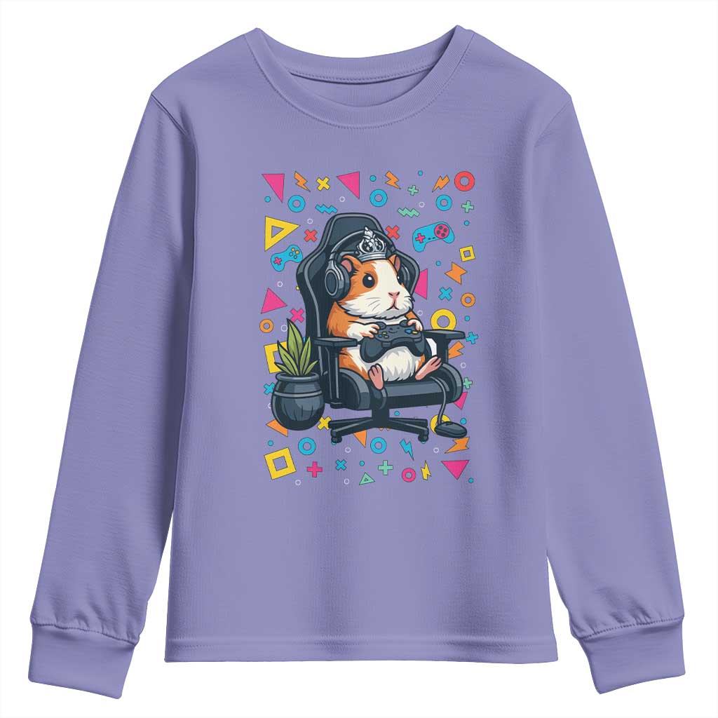 Funny Guinea Pigs And Gaming Lover Gift For Kid Youth Sweatshirt TS12 Violet Print Your Wear