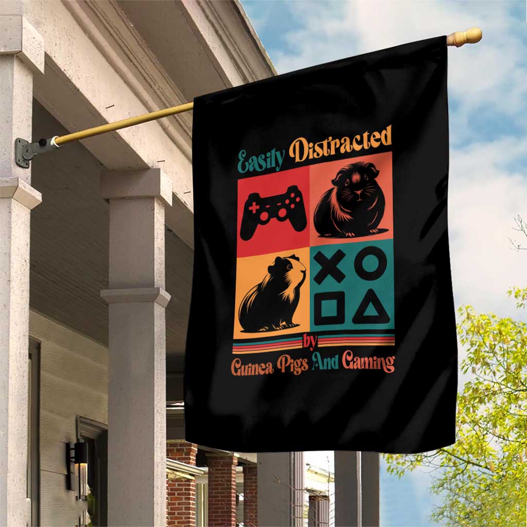 Funny Easily Distracted By Guinea Pigs And Gaming Garden Flag Game Lover Gift TS12 Print Your Wear