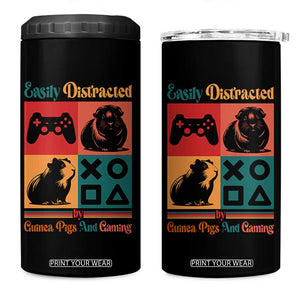 Funny Easily Distracted By Guinea Pigs And Gaming 4 in 1 Can Cooler Tumbler Game Lover Gift TS12 One Size: 16 oz Black Print Your Wear