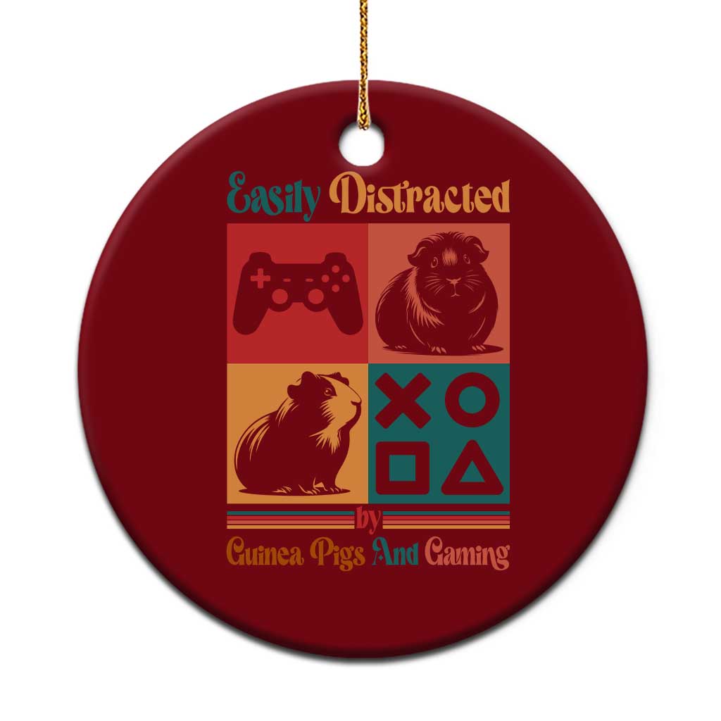 Funny Easily Distracted By Guinea Pigs And Gaming Ceramic Ornament Game Lover Gift TS12 1pc Red Print Your Wear