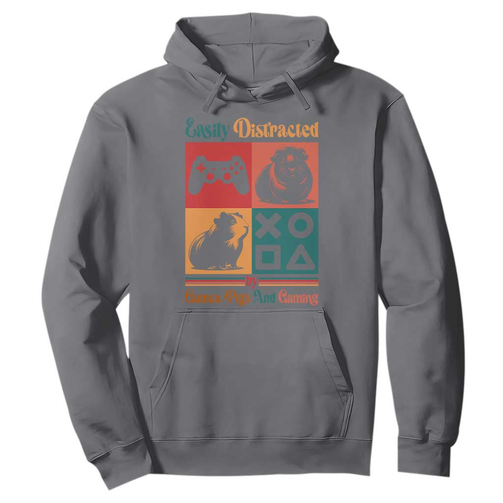 Funny Easily Distracted By Guinea Pigs And Gaming Hoodie Game Lover Gift TS12 Charcoal Print Your Wear