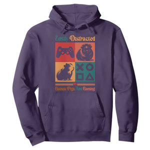 Funny Easily Distracted By Guinea Pigs And Gaming Hoodie Game Lover Gift TS12 Purple Print Your Wear