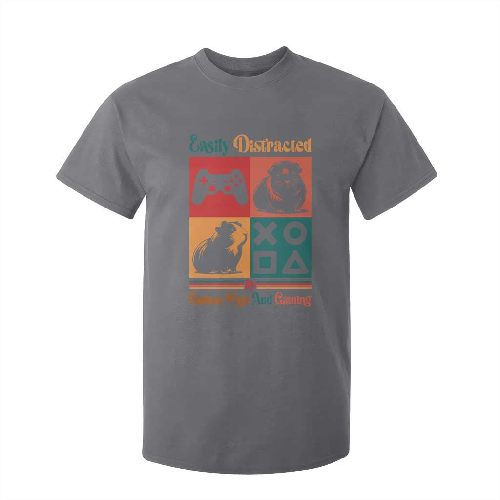 Funny Easily Distracted By Guinea Pigs And Gaming T Shirt For Kid Game Lover Gift TS12 Charcoal Print Your Wear
