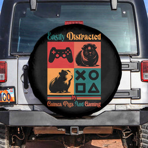 Funny Easily Distracted By Guinea Pigs And Gaming Spare Tire Cover Game Lover Gift TS12 No hole Black Print Your Wear