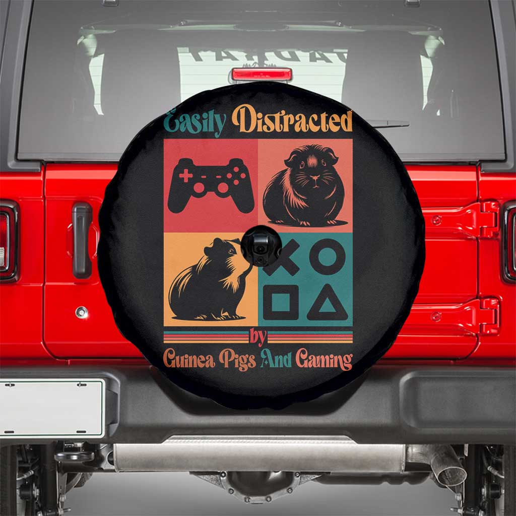 Funny Easily Distracted By Guinea Pigs And Gaming Spare Tire Cover Game Lover Gift TS12 Black Print Your Wear