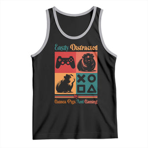 Funny Easily Distracted By Guinea Pigs And Gaming Tank Top Game Lover Gift TS12 Black Athletic Heather Print Your Wear