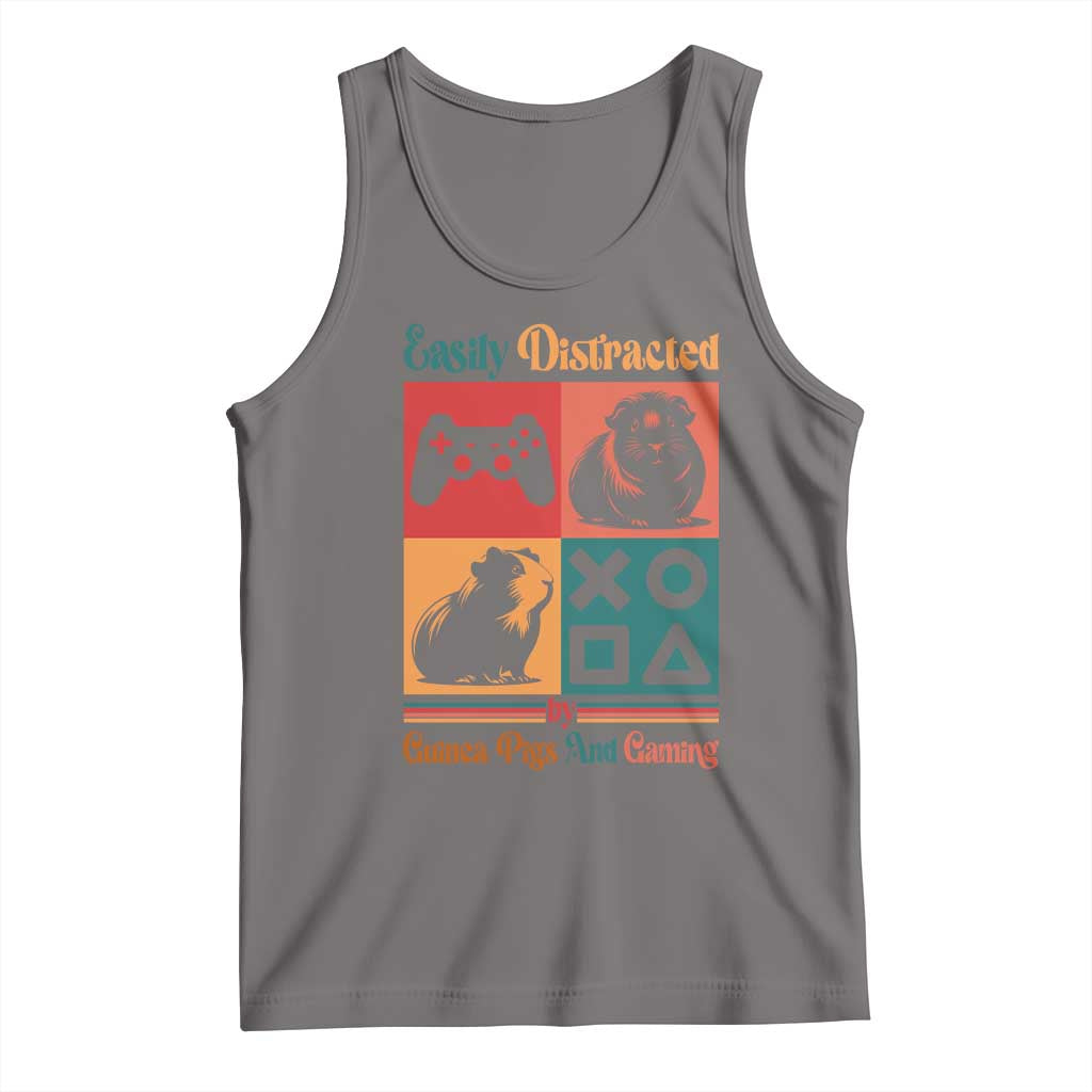 Funny Easily Distracted By Guinea Pigs And Gaming Tank Top Game Lover Gift TS12 Deep Heather Print Your Wear