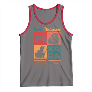 Funny Easily Distracted By Guinea Pigs And Gaming Tank Top Game Lover Gift TS12 Deep Heather Red Print Your Wear