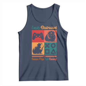 Funny Easily Distracted By Guinea Pigs And Gaming Tank Top Game Lover Gift TS12 Navy Print Your Wear