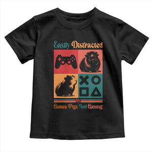 Funny Easily Distracted By Guinea Pigs And Gaming Toddler T Shirt Game Lover Gift TS12 Black Print Your Wear