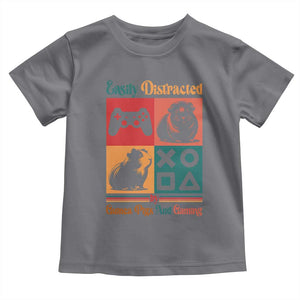Funny Easily Distracted By Guinea Pigs And Gaming Toddler T Shirt Game Lover Gift TS12 Charcoal Print Your Wear
