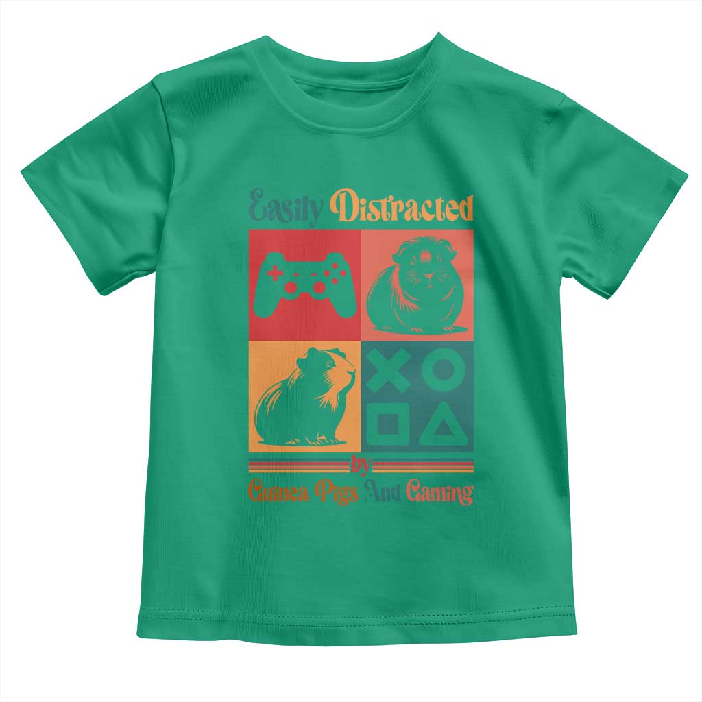 Funny Easily Distracted By Guinea Pigs And Gaming Toddler T Shirt Game Lover Gift TS12 Irish Green Print Your Wear
