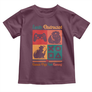 Funny Easily Distracted By Guinea Pigs And Gaming Toddler T Shirt Game Lover Gift TS12 Maroon Print Your Wear