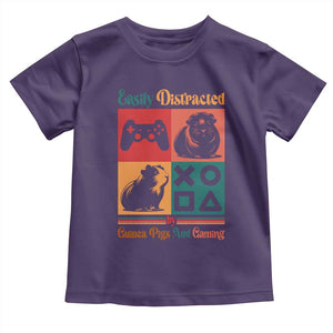 Funny Easily Distracted By Guinea Pigs And Gaming Toddler T Shirt Game Lover Gift TS12 Purple Print Your Wear
