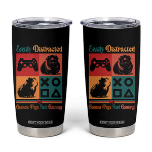 Funny Easily Distracted By Guinea Pigs And Gaming Tumbler Cup Game Lover Gift TS12 Black Print Your Wear