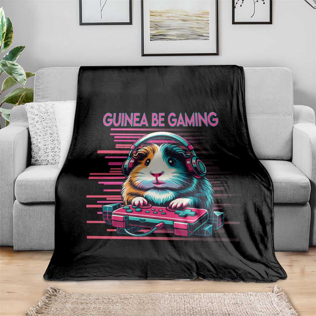 Funny Guinea Pig Video Game Player Gift Throw Blanket Guinea Be Gaming TS12 Print Your Wear