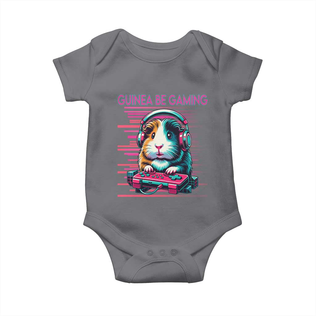 Funny Guinea Pig Video Game Player Gift Baby Onesie Guinea Be Gaming TS12 Charcoal Print Your Wear
