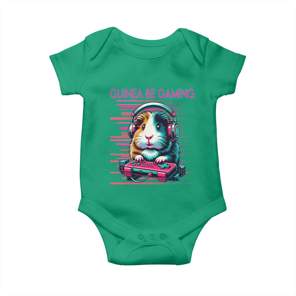 Funny Guinea Pig Video Game Player Gift Baby Onesie Guinea Be Gaming TS12 Irish Green Print Your Wear