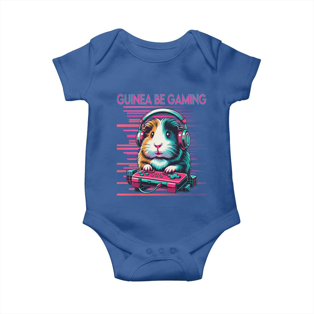 Funny Guinea Pig Video Game Player Gift Baby Onesie Guinea Be Gaming TS12 Royal Blue Print Your Wear