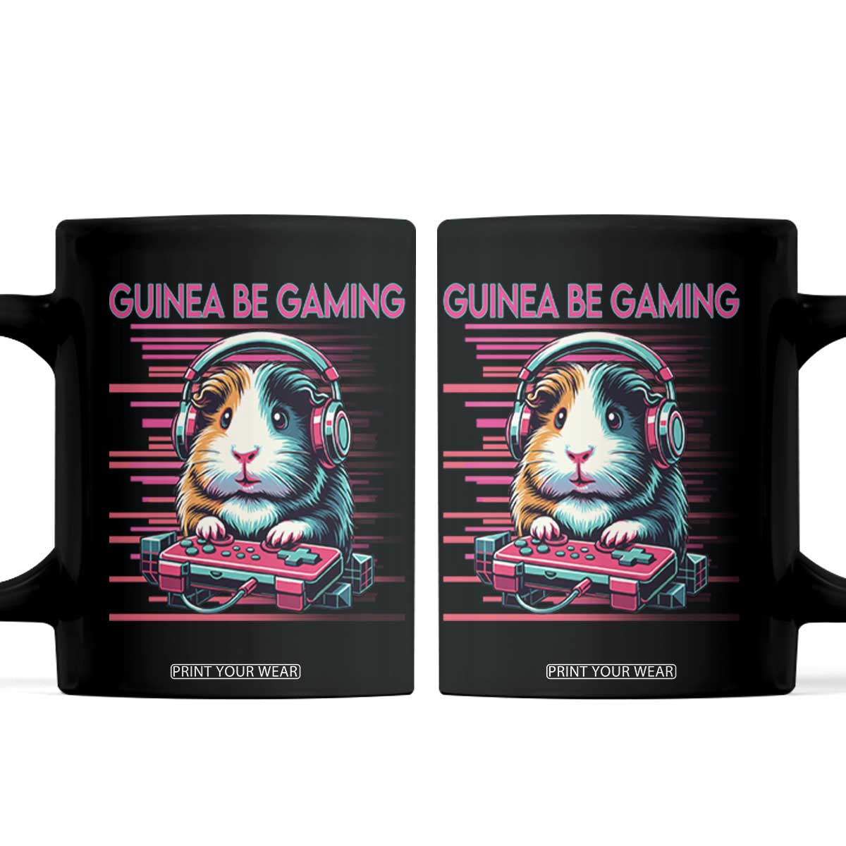 Funny Guinea Pig Video Game Player Gift Coffee Mug Guinea Be Gaming TS12 Black Print Your Wear