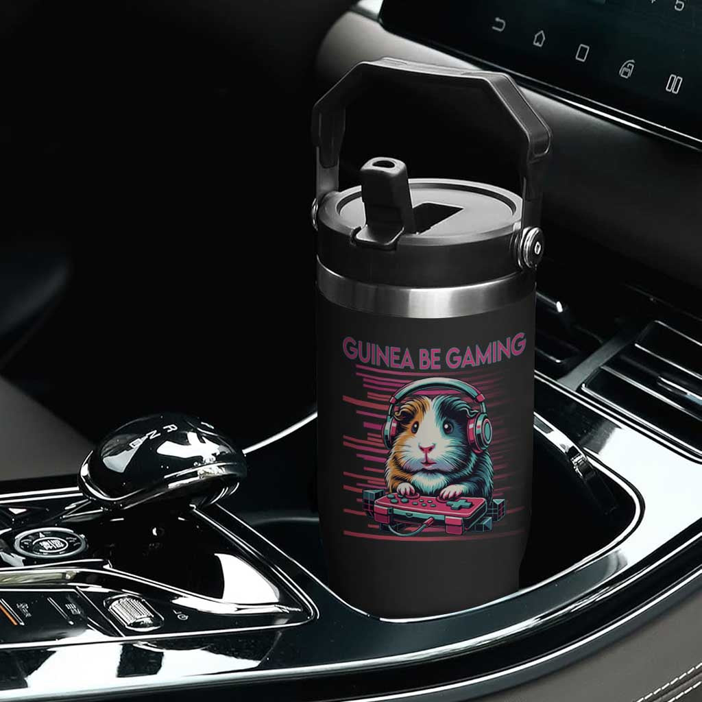Funny Guinea Pig Video Game Player Gift Flip Straw Tumbler Guinea Be Gaming TS12 Print Your Wear